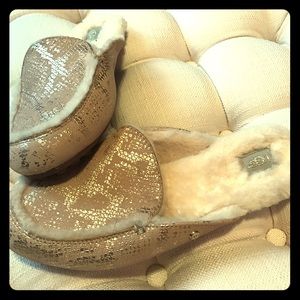 UGG Lane Metallic Snake Gold Loafer